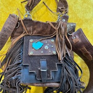 Pure Dixie custom leather handbag with shoulder strap